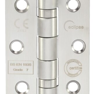 ECLIPSE GRADE 7 STAINLESS STEEL BALL BEARING HINGE 76X51X2MM SATIN STAINLESS STEEL (PAIR)