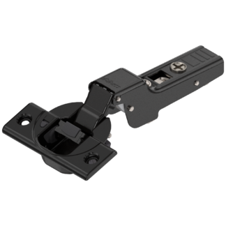 BLUM CLIP TOP HINGE 110DEG SPRUNG ONYX BLACK WITH INTEGRATED BLUMOTION 09113259  A HALF CRANKED APPLICATION