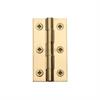 M MARCUS 21/2" x 13/8" EXTRUDED BRASS BUTT HINGE POLISHED BRASS.