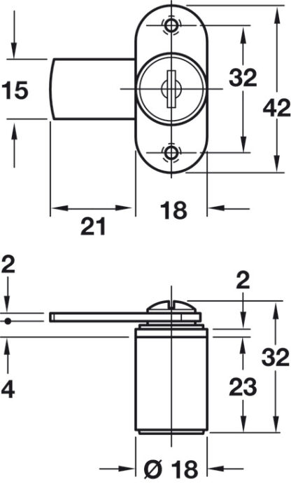 CYLINDER LEVER LOCK No.235.04.814 TO PASS