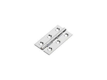 CARLISLE BRASS BUTT HINGES 64X35X2MM POLISHED CHROME PAIR (WITH SCREWS TO SUIT)