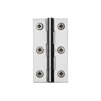 MARCUS 21/2x13/8  EXTRUDED BRASS BUTT HINGE WITH SCREWS POL CHROME.