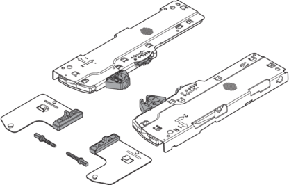 TIP-ON BLUMOTION MECHANISM and LATCHES SET 02368890   for MOVENTO/LEGRABOX RUNNERS for 350-650mm runners and 10-20 kilo drawers