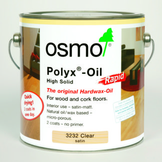 OSMO 3232C POLYX HARDWAX OIL RAPID .75L CLEAR SATIN