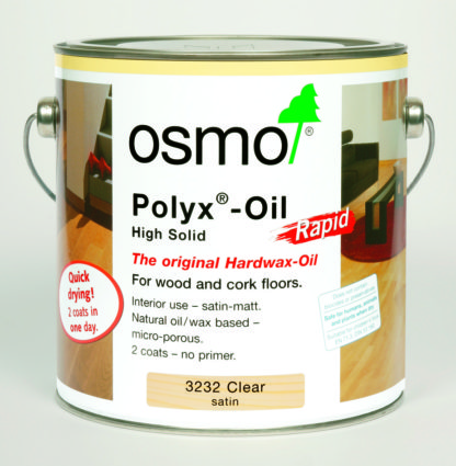 OSMO 3232D POLYX HARDWAX OIL RAPID 2.5L CLEAR SATIN