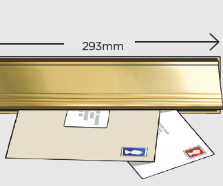 Exitex (H)80mm x (W)343mm Letterplate Seal &amp; Flap Gold Finish