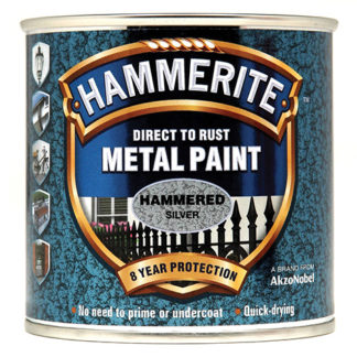 HAMMERITE DIRECT TO RUST HAMMERED FINISH METAL PAINT SILVER 250ML