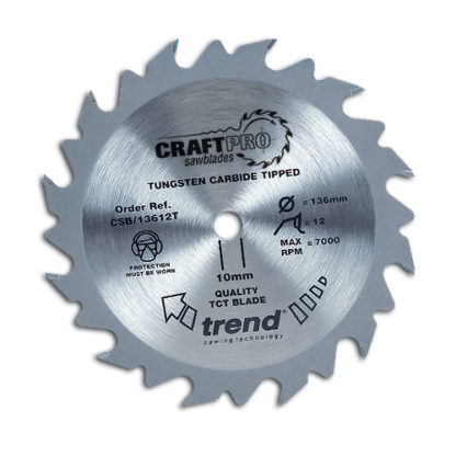 TREND SAW BLADE 165MMDIA X 24T X 20MMBORE THIN KERF TO SUIT CORDLESS TRIM SAW