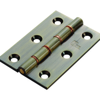 DOUBLE PHOSPHOR BRONZE WASHERED BUTT HINGE POLISHED LACQUERED 102X67X4MM