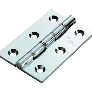DOUBLE STAINLESS STEEL WASHERED BRASS BUTT HINGE SATIN CHROME 76X50X2.55MM