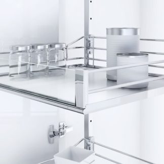 Larder Swing unit 500mm with Classic Wire Chrome Baskets 5 1900-214mm Height
