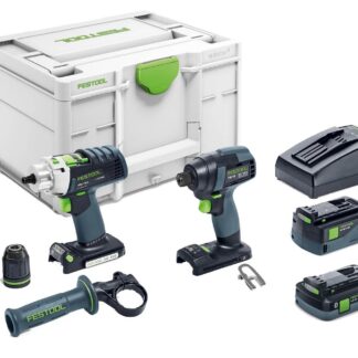 FESTOOL 18V IMPACT&amp; COMBI DRILL 5.2&amp;4AH BATTS TID PDC CHARGER SYSTAINER TWINPACK