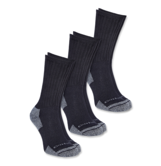 Carhartt A62-3 All Season Cotton Sock 3 Pair Black