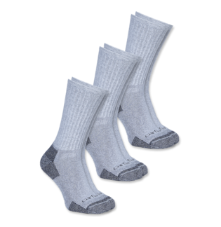 Carhartt A62-3 All Season Cotton Sock 3 Pair Grey
