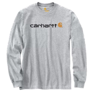 Carhartt 104107 Core Logo T-Shirt Long Sleeve Heather Grey