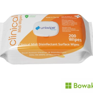Uniwipe Clinical Disinfectant Midi-Wipes Pack Of 200