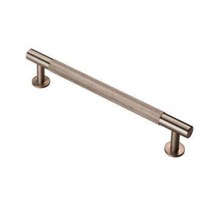 CARLISLE BRASS KNURLED PULL HANDLE SATIN NICKEL - 160MM CENTRES, 190MM OVERALL