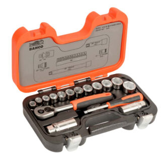 Bahco XMS21SOCK38 S330 3/8in Drive + 1/4in Accessories Socket Set, 34 Piece