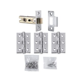 LATCH PACK 3 X 76MM HINGES 1 X 64MM LATCH CP 75MM HINGES 64MM BOLT THROUGH LATCH