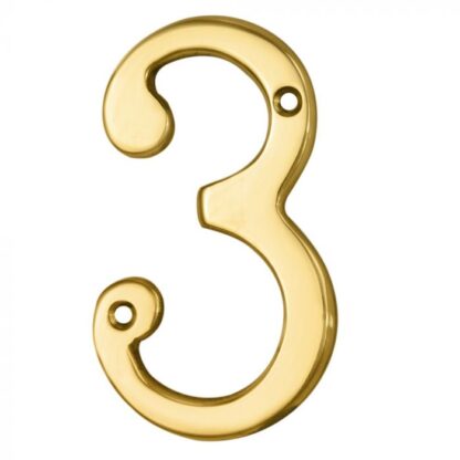 NUMERAL '3' 76MM SATIN BRASS
BLISTER PACK