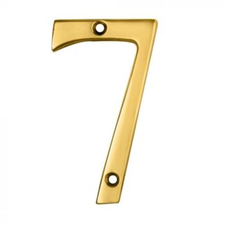 NUMERAL '7' 76mm POLISHED BRASS BLISTER PACK