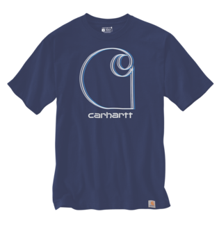 CARHARTT 105379 'C' GRAPHIC T-SHIRT S/S SCOUT BLUE HEATHER LARGE