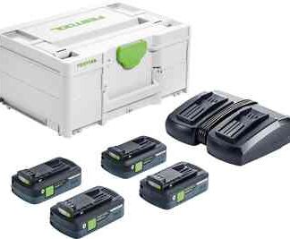 FESTOOL ENERGY SET SYS 18V 4 X 4.0 BATTERY / TCL 6 DUO TWIN CHARGER