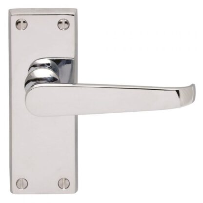 VICTORIAN LEVER ON LATCH BACKPLATE POLISHED CHROME
BLISTER PACK