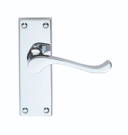 CARLISLE BRASS VICTORIAN SCROLL LEVER ON LATCH BACKPLATE POLISHED CHROME