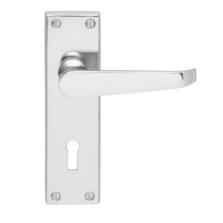 CARLISLE BRASS CONTRACT VICTORIAN LEVER ON LOCK BACKPLATE - POLISHED CHROME