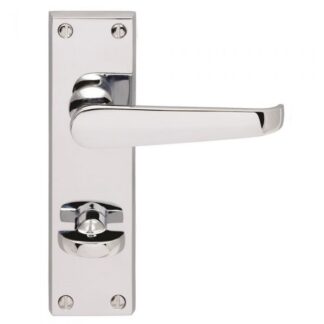 CARLISLE BRASS CONTRACT VICTORIAN LEVER ON BATHROOM BACKPLATE - POLISHED CHROME