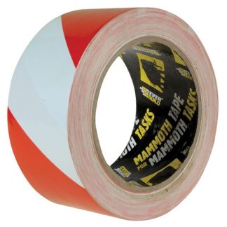 EVERBUILD® MAMMOTH® PVC HAZARD TAPE RED / WHITE 50MM X 33M