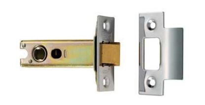 CARLISLE BRASS EASI-T HEAVY SPRUNG TUBULAR LATCH 76MM ELECTRO BRASSED/SATIN STAINLESS STEEL SQUARE