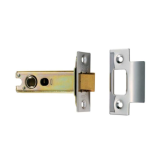 CARLISLE BRASS EASI-T HEAVY SPRUNG TUBULAR LATCH 103.5MM ELECTRO BRASSED/SATIN STAINLESS STEEL SQUARE