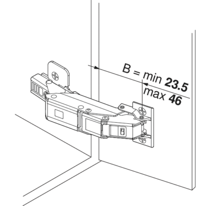 BLUM CLIP TOP BLUMOTION HINGE FOR THIN DOORS 110° OVERLAY NP    07021363    A  EXPANDO T