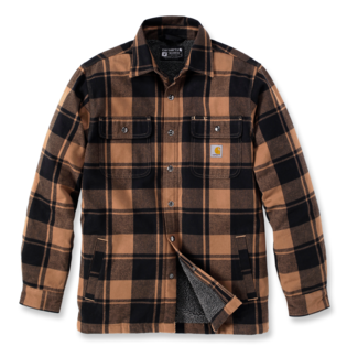 CARHARTT 105939 RELAXED FIT HEAVYWEIGHT FLANNEL SHERPA-LINED SHIRT JAC CARHARTT® BROWN EXTRA LARGE