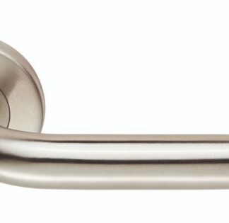 CARLISLE BRASS NERA SAFETY LEVER ON SPRUNG ROSE GRADE 201 IN BRIGHT STAINLESS STEEL
